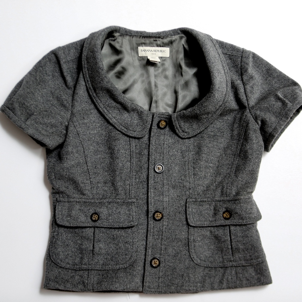 Banana Republic Wool Summer Blazer Jacket -Gray 8